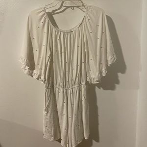 White Romper size Large